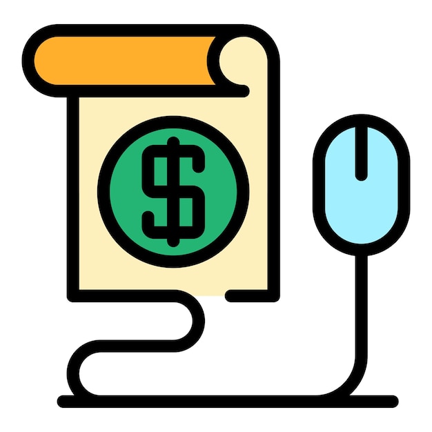 Vecteur icône d'offre d'argent contour offre d'argent icône vectorielle couleur plate isolée