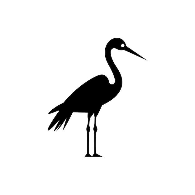 Icône d'oiseau grue sur fond blanc Illustration vectorielle simple