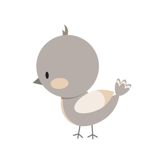 Icône D'oiseau Isolé Sur Fond Blanc. Signe Mignon Petit Oiseau Moineau. Illustration Vectorielle En Style Cartoon Plat.