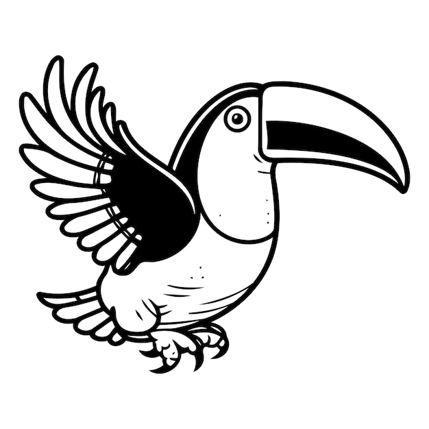 Icône D'oiseau Toucan Illustration De Dessin Animé De L'icône Vectorielle De L'oiseaux Toucan Pour Le Web