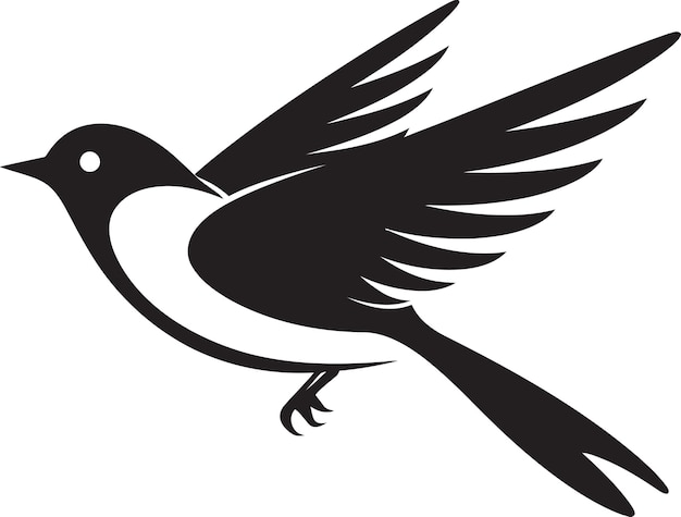 Vecteur icône d'oiseau vectoriel de liberté flottant dans le noir