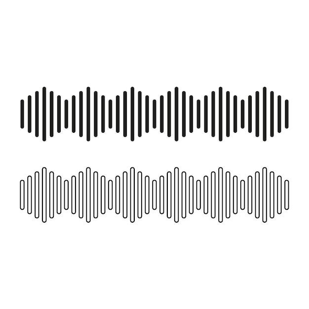 Icône d'onde audio forme de ligne verticale forme de fréquence abstraite modèle sonore vectoriel