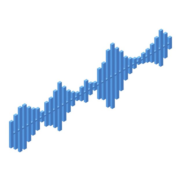 Vecteur icône d'onde d'insonorisation isométrique de l'icône de vecteur d'onde d'insonorisation pour la conception de sites web isolée sur fond blanc