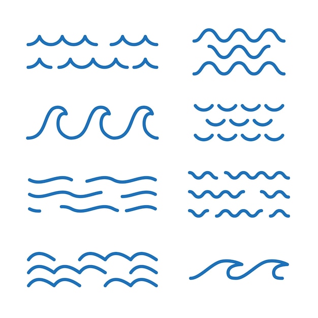 Icône d'onde pour le logo de l'océan, de la rivière, de la mer ou de l'eau
