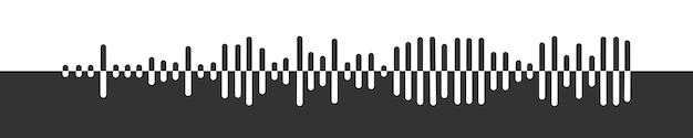 Vecteur icône d'onde sonore pictogramme d'impulsion signe de signal symbole de fichier audio de message vocal isolé sur fond blanc élément graphique de lecteur multimédia d'application mobile messenger radio podcast