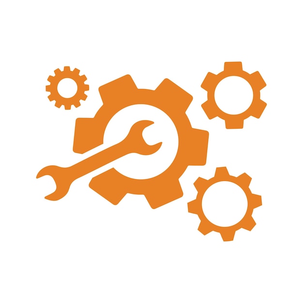 Icône d'optimisation de la configuration d'installation Conception vectorielle orange