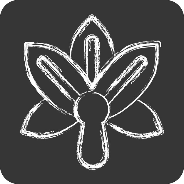 Icône Orchidée liée à Symboles de fleurs craie Style conception simple éditable illustration simple