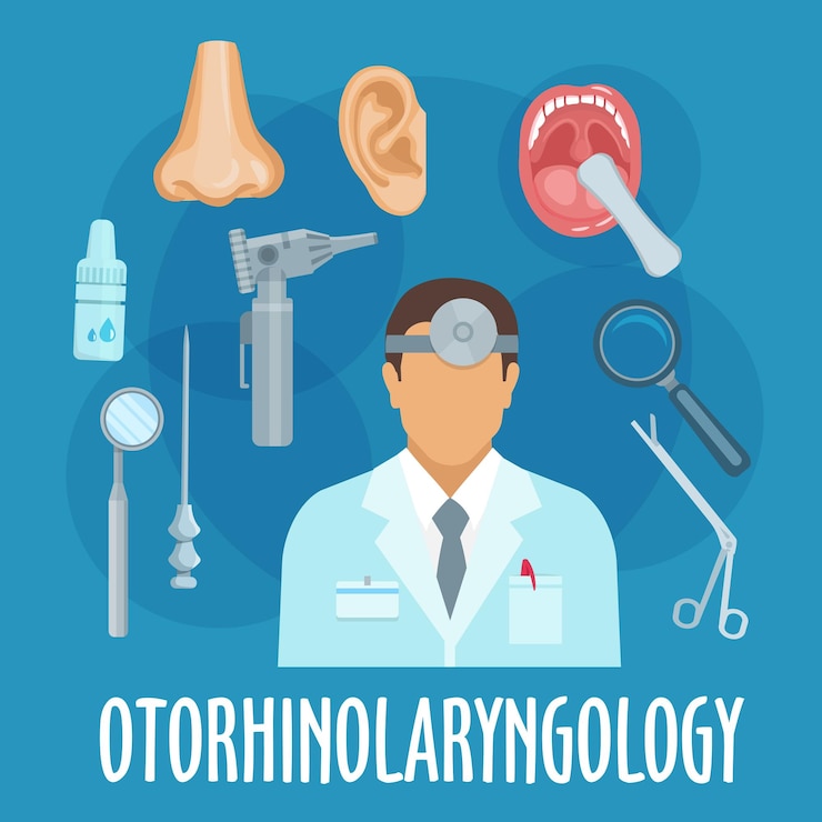 Vecteur icône d'oto-rhino-laryngologie pour la conception de la profession