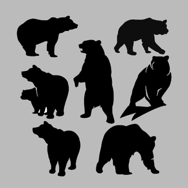 Vecteur icône d'ours de silhouette d'élément de vecteur