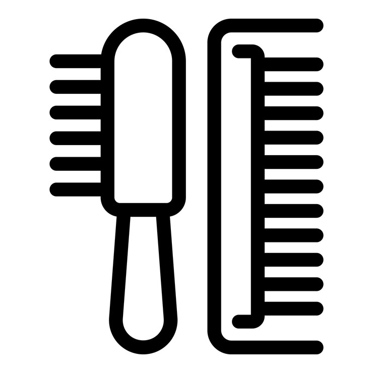 Vecteur icône d'outils de toilettage représentant les soins et l'hygiène des animaux de compagnie
