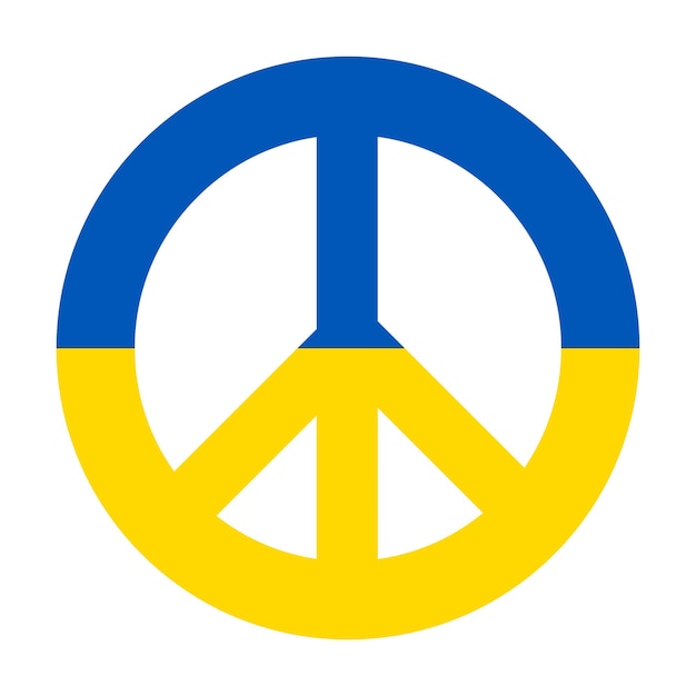 Icône De Paix Ukraine Symbole De Drapeau De Couleur Bleu Et Jaune Signe Vecteur D'amour