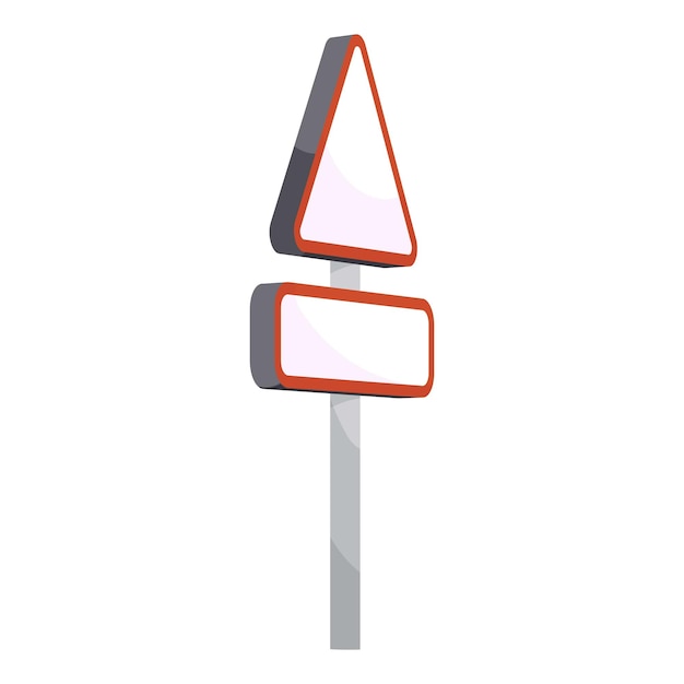 Vecteur icône de panneau de signalisation routière triangulaire illustration dessinée de l'icône vectorielle de panneaux de signalisation route triangulaires pour le web