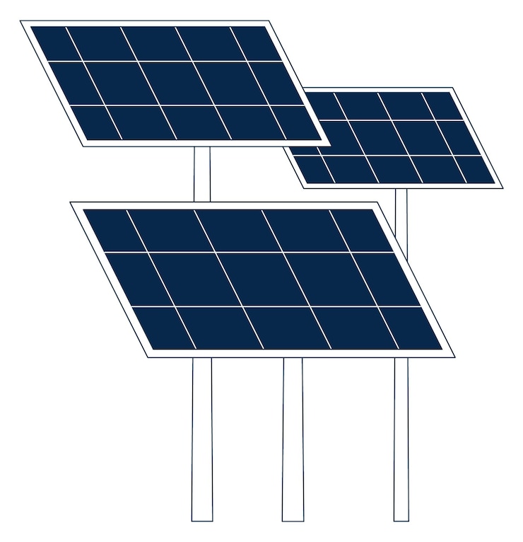 Vecteur icône des panneaux solaires symbole d'énergie écologique