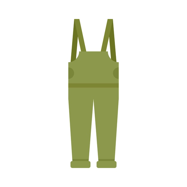 Vecteur icône de pantalon en caoutchouc de pêcheur illustration plate de l'icône vectorielle de pantalon en caoutchouc de pêcheur isolée sur fond blanc