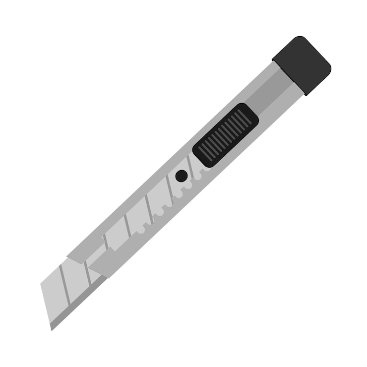 Vecteur icône de papeterie couteau cutter