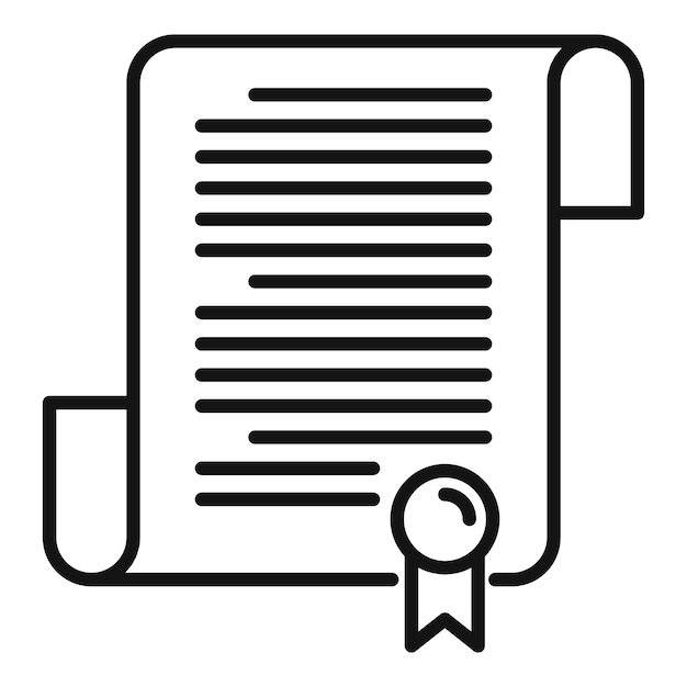 Icône de papyrus de juge Décrire l'icône de vecteur de papyrus de juge pour la conception de sites Web isolée sur fond blanc