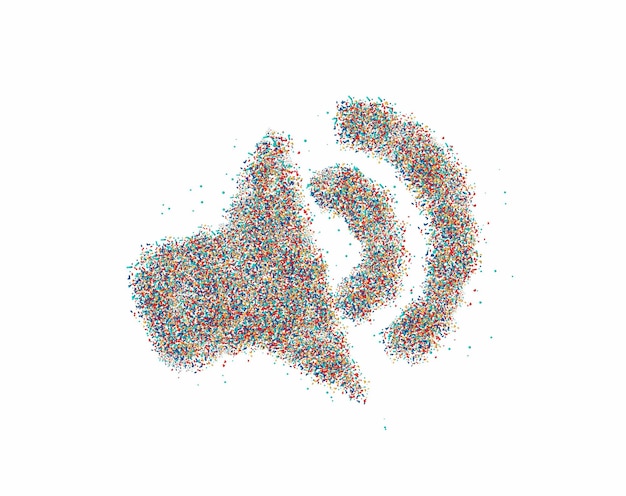Icône de particule Haut-parleur, mégaphone, haut-parleur, illustration vectorielle de ligne art icône.