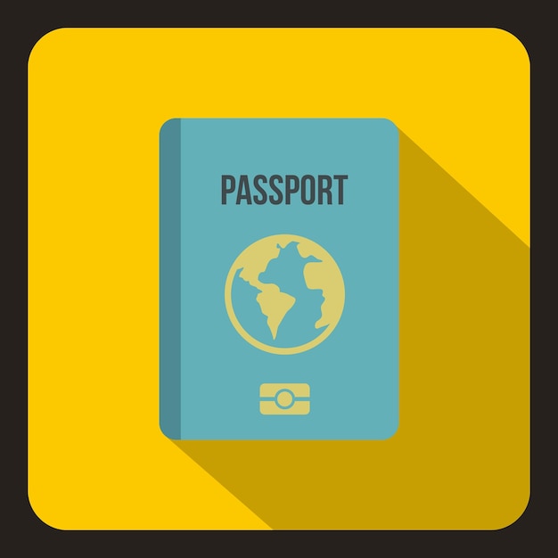 Icône de passeport bleu Illustration plate de l'icône de vecteur de passeport bleu pour le web
