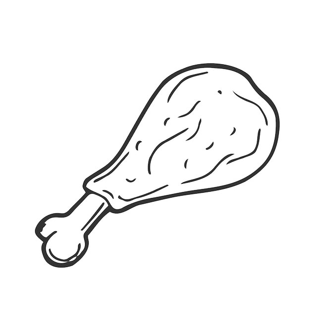 Vecteur icône de patte de poulet en ligne dessin vectoriel sur fond blanc