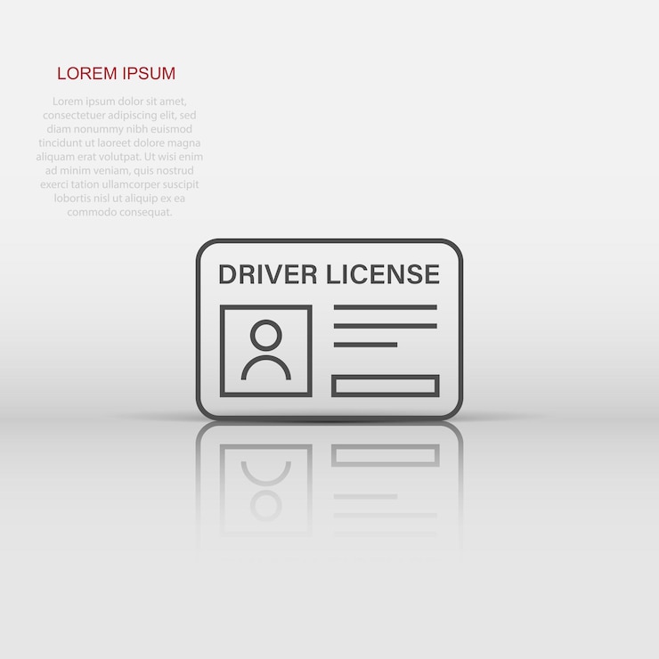 Vecteur icône de permis de conduire dans un style plat illustration vectorielle de carte d'identité sur fond blanc isolé concept d'entreprise d'identité