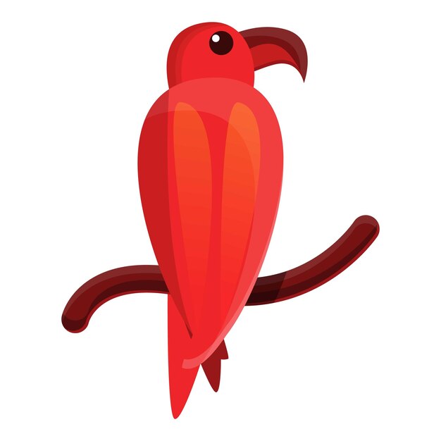 Icône De Perroquet Rouge Dessin Animé D'une Icône De Vecteur De Perroquet Rouge Pour La Conception De Sites Web Isolée Sur Fond Blanc