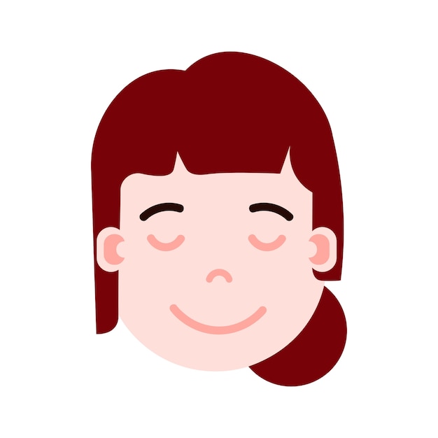 Icône De Personnage Emoji Tête De Fille