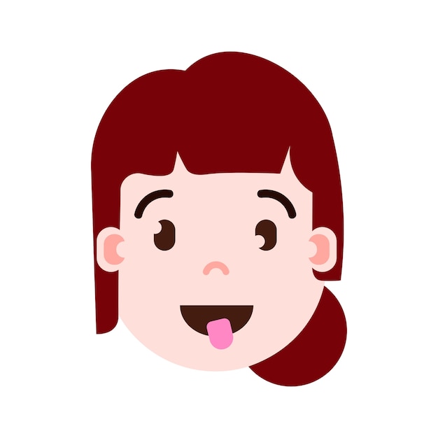 Icône De Personnage Emoji Tête De Fille