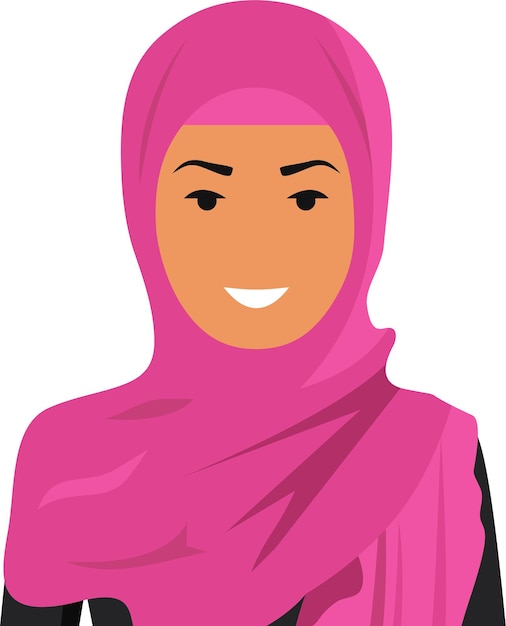 Icône de personnage de femme arabe dans un style plat. Illustration vectorielle