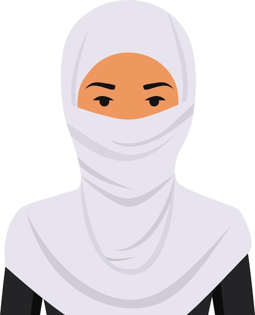 Vecteur icône de personnage de femme arabe dans un style plat. illustration vectorielle