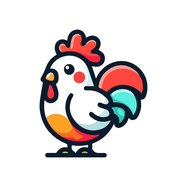 icône de personnage mignon coq