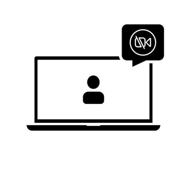Icône personnalisable de la ligne réelle de l'ordinateur de bureau avec la vidéo sur un canal de streaming social avec personne