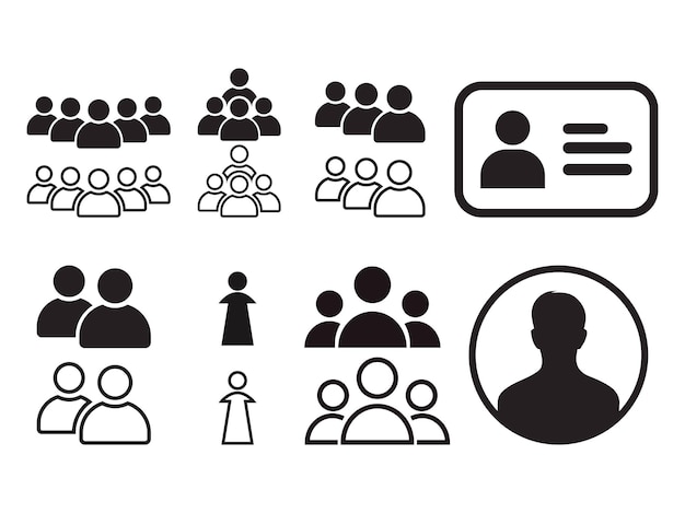 Icône de personnes Collection de symboles vectoriels sur fond blanc Illustration vectorielle.