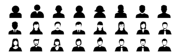 Icône de personnes définie dans un style plat à la mode Symbole de personnes Infographie de conception de site Web Logo d'application Interface utilisateur isolée