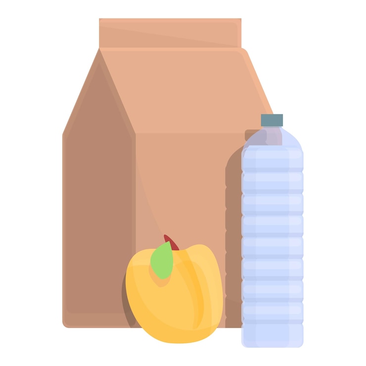 Vecteur icône de petit-déjeuner scolaire dessin animé de l'icône vectorielle de petit-déjeuner scolaire pour la conception de sites web isolée sur fond blanc