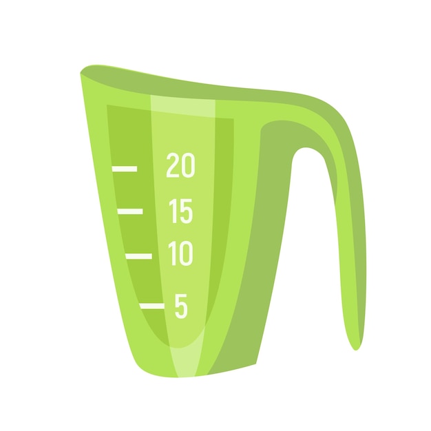 Vecteur icône de pichet de mesure vert illustration plate de l'icône de vecteur de pichet de mesure vert pour la conception de sites web