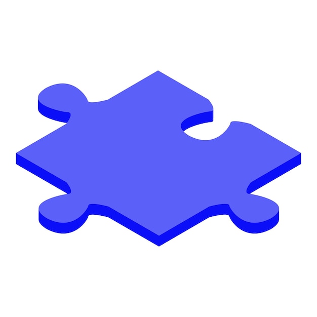 Icône de pièce de puzzle bleue Isométrique de l'icône vectorielle de pièce de puzzle bleue pour la conception de sites Web isolée sur fond blanc
