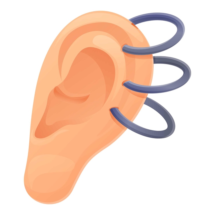 Vecteur icône de piercing à l'oreille cartoon d'icône vectorielle de piercing aux oreilles pour la conception web isolée sur fond blanc