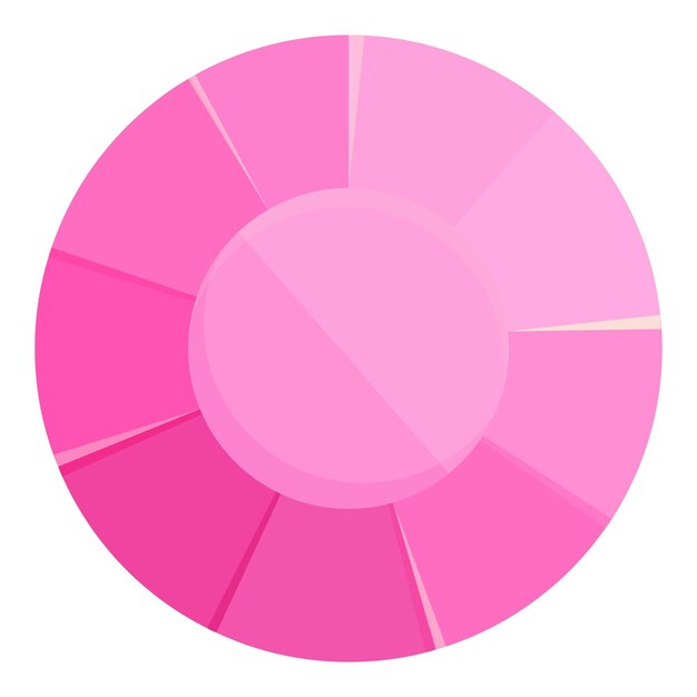 Icône de pierre précieuse ronde vecteur de dessin animé Bijou de couleur Forme de facette