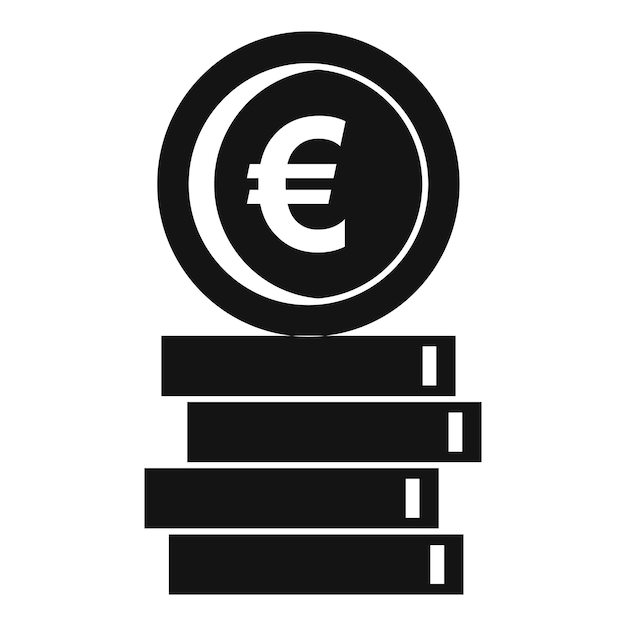Vecteur icône de pile de pièces en euros illustration simple de l'icône vectorielle de pile de pièces en euros pour la conception de sites web isolée sur fond blanc
