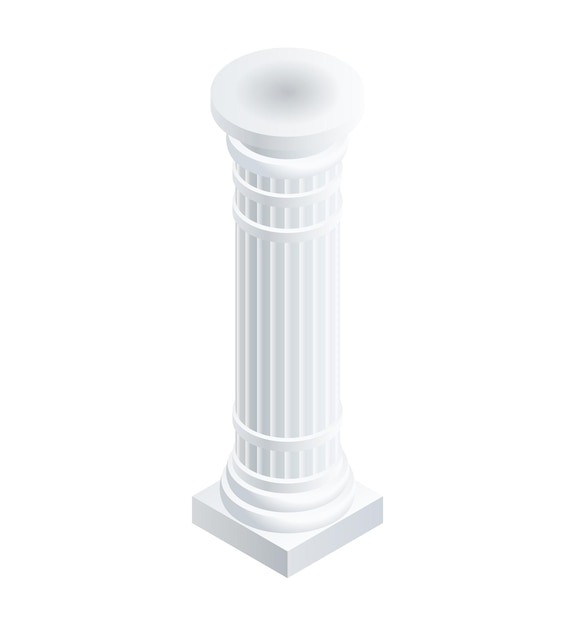 Vecteur icône de pilier de colonne isométrique de l'icône vectorielle du pilier de colonne pour la conception web isolée sur fond blanc