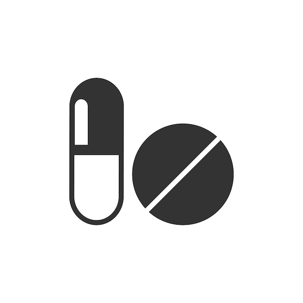 Icône de pilules en noir et blanc