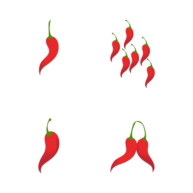 Icône De Piment Naturel Chaud Rouge Illustration Vectorielle De Modèle