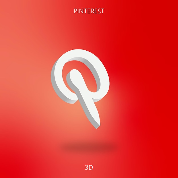 Icône Pinterest en 3D