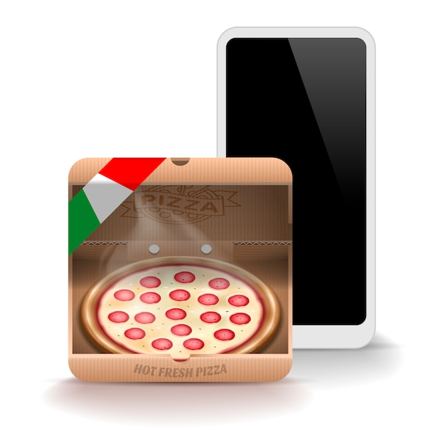 Vecteur icône pizza pour application mobile