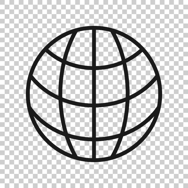 Icône de la planète Terre dans un style plat Globe illustration vectorielle géographique sur fond blanc isolé concept d'entreprise de communication mondiale