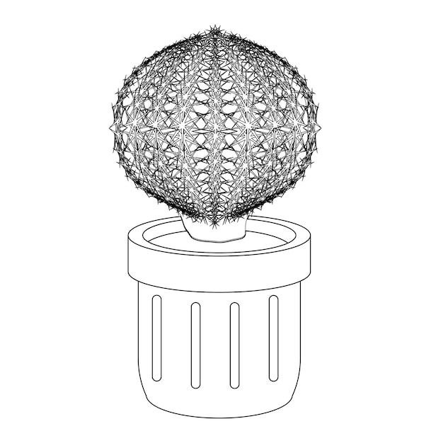 Vecteur icône de plante d'intérieur de cactus