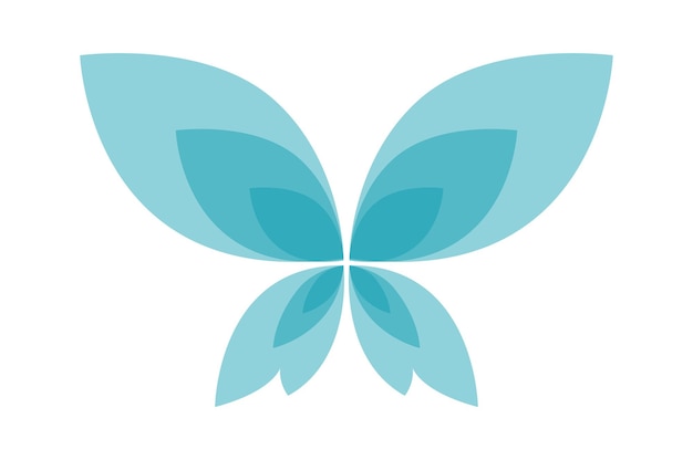 Icône plate de conception de forme abstraite de papillon
