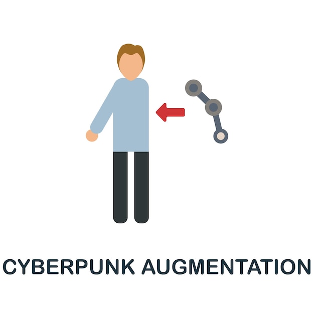 Icône Plate Cyberpunk Augmentation Signe Coloré De La Collection De Technologies Futuristes Illustration Créative De L'icône Cyberpunk Augmentation Pour Les Infographies De Conception Web Et Plus Encore