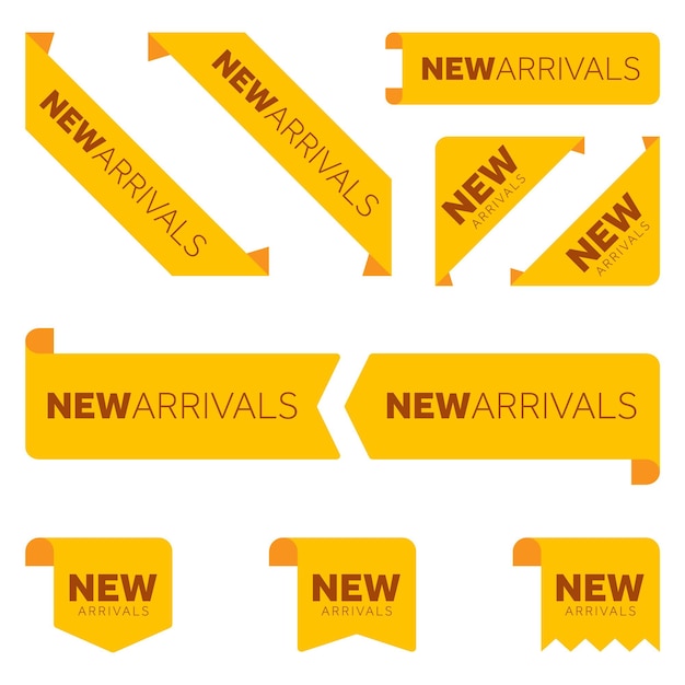 Vecteur icône plate de différents rubans jaunes nouvelle arrivée pour décorer votre site web