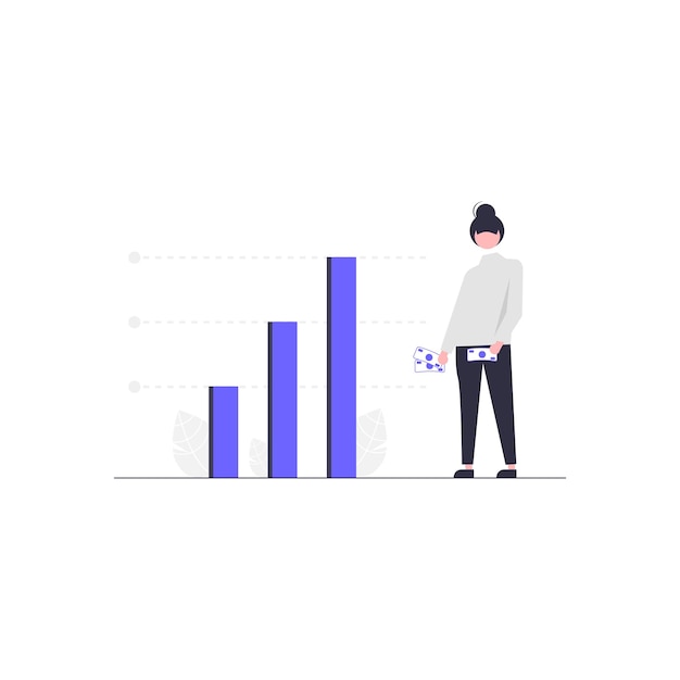 Vecteur icône plate de données d'investissement